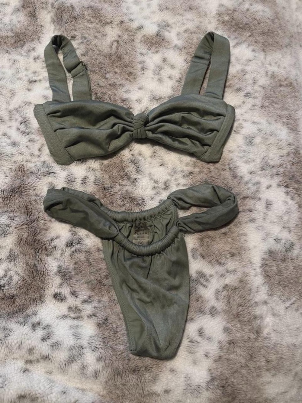 MONTCE Sage Green Rib Bikini Set (Hayden Top- S) (Sandra Bottom- M)